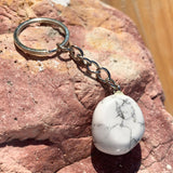 White Howlite Crystal Keychain